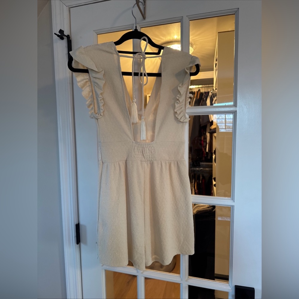 Zara Basic Size Small Romper Ivory - image 3